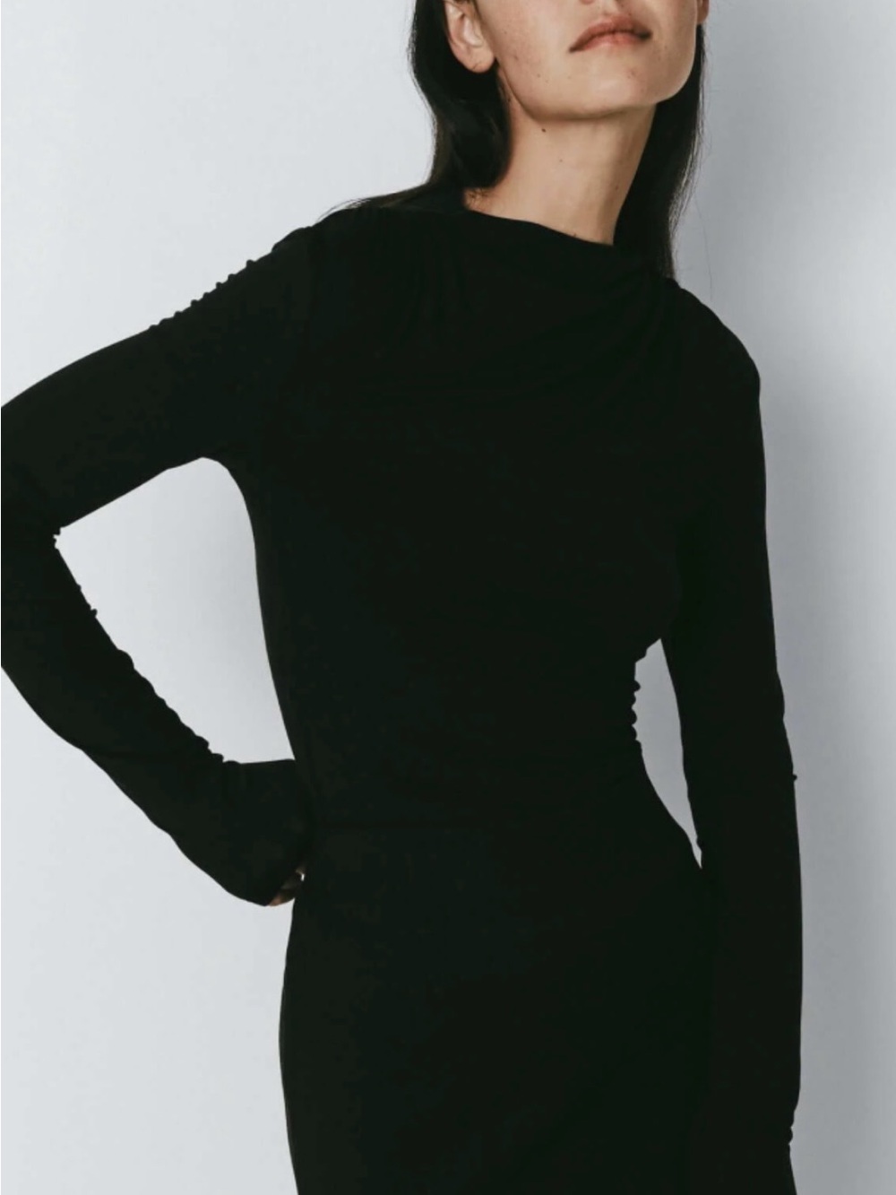 Rue Sophie Wool Blend Classic Black Crew Neck Minimalist Sweater NWT